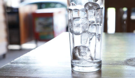 glass of ice & water